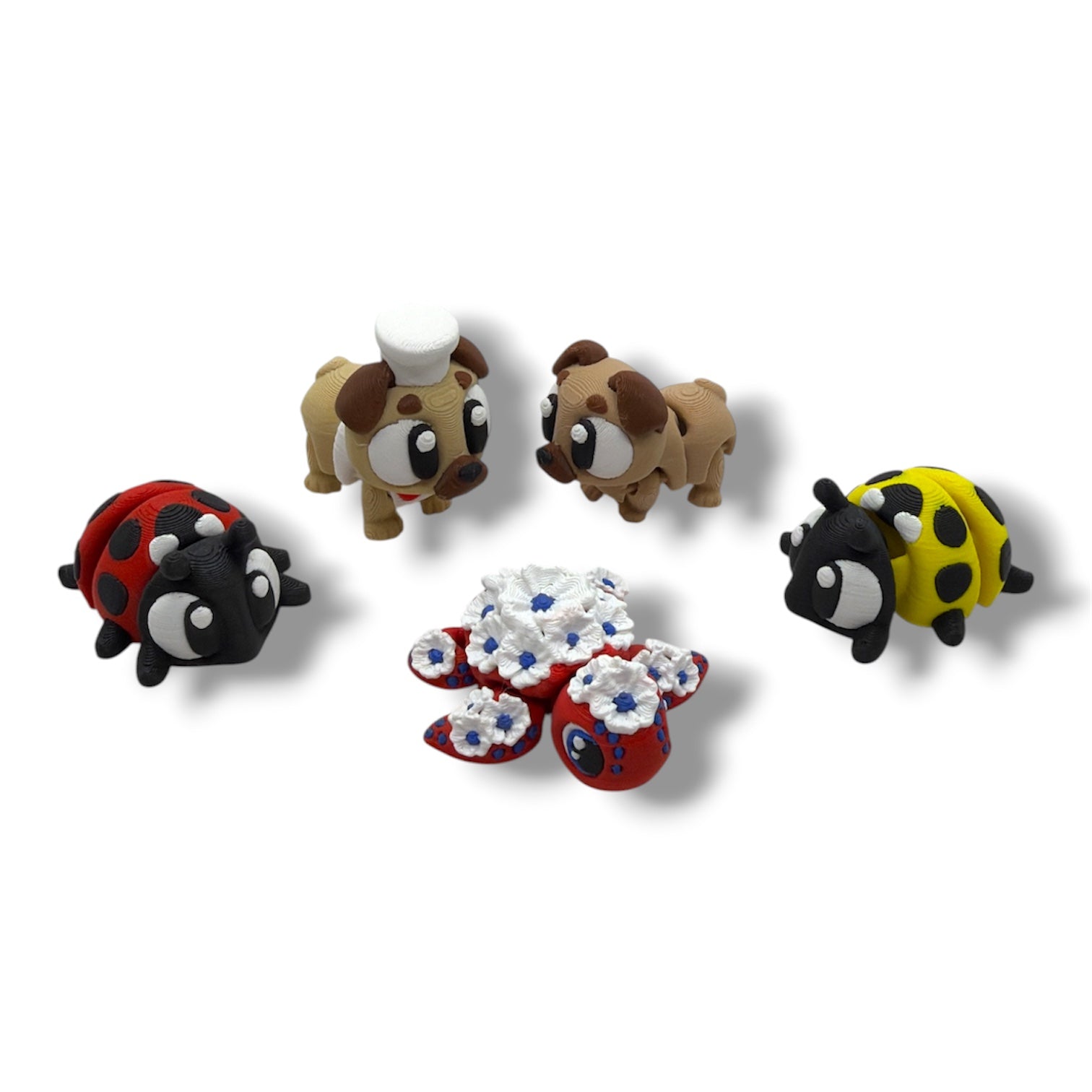5 Pack of Pocket Pals - Mini 3d Printed Articulated Figurines