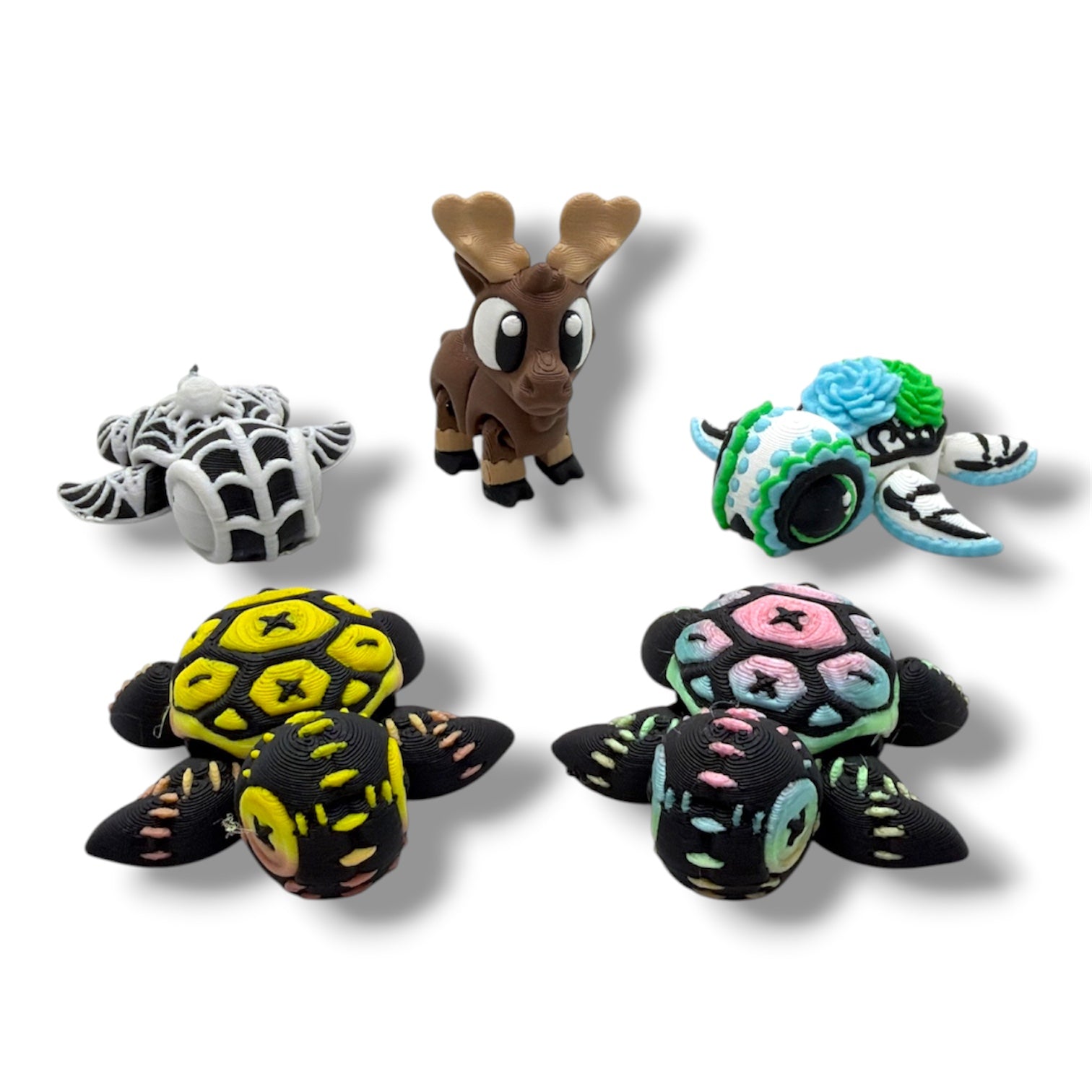 5 Pack of Pocket Pals - Mini 3d Printed Articulated Figurines