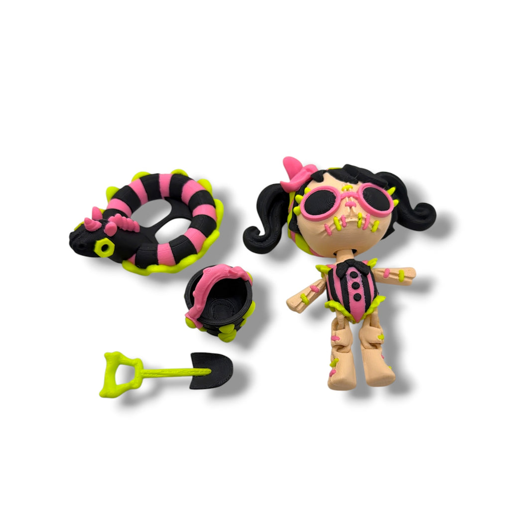 Twisty Voodoo Beach Doll with Bucket – Articulated Collectible Figure