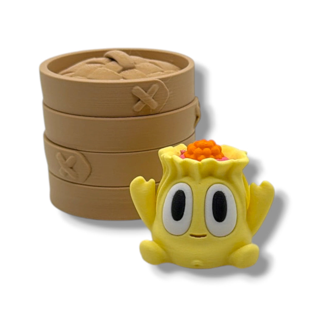 Blob Dim Sum Dumplings in Steamer Basket | Cute Collectibles | 5 Styles Available | Desktop Decor