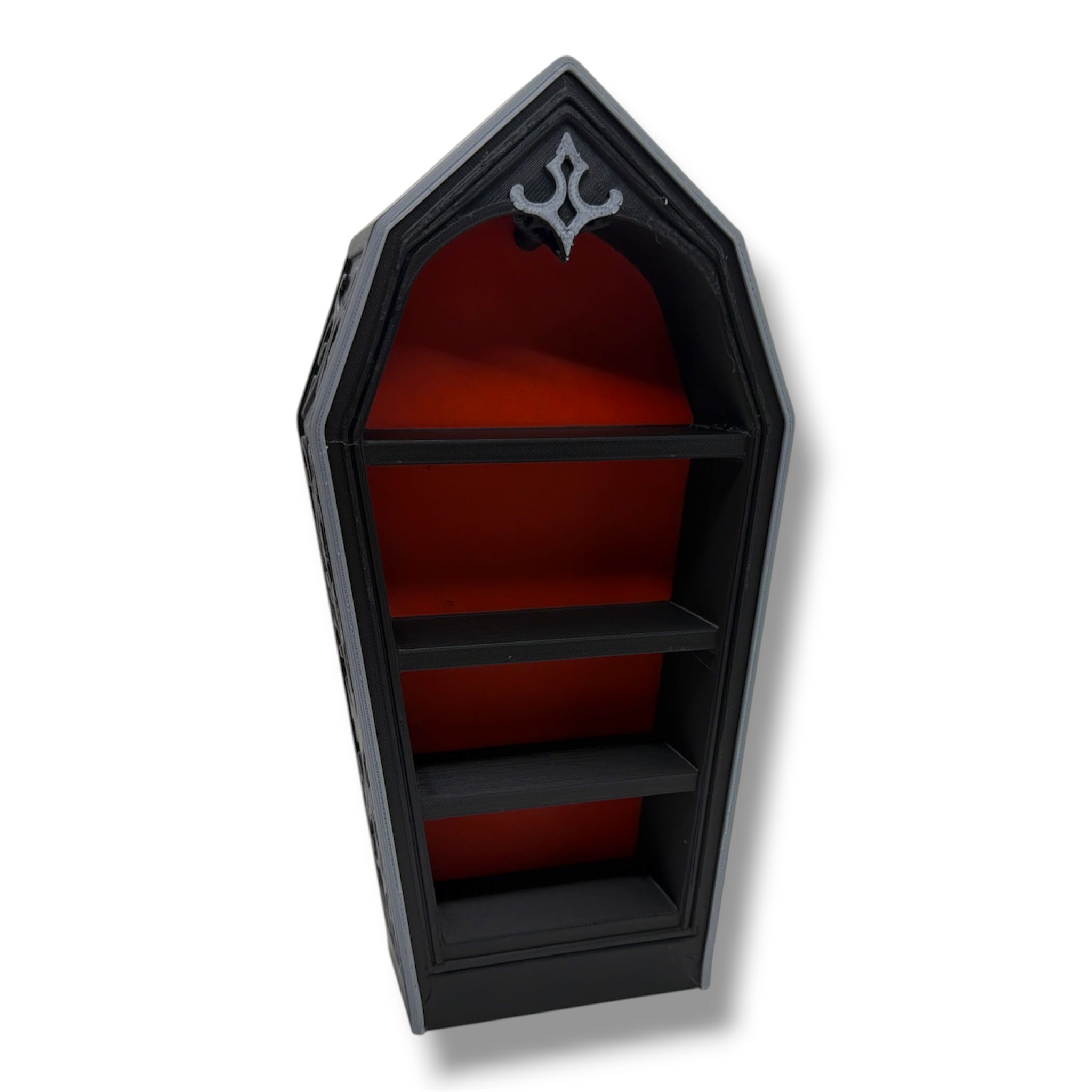 8.75" Halloween Coffin Curio Shelf – Micro Gothic Display Set