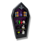 8.75" Halloween Coffin Curio Shelf – Micro Gothic Display Set