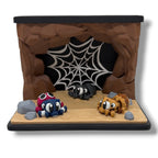 Spider Cave – Spider Habitat w/ 3 Spiders - Desktop Decor