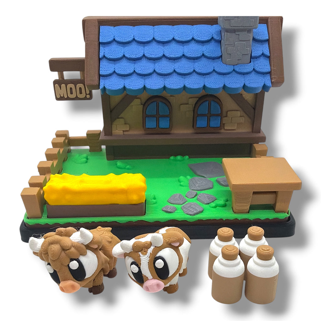 Country House Meadow Cow Set – 2 Cows & 4 Milk Bottles – additional product view 2