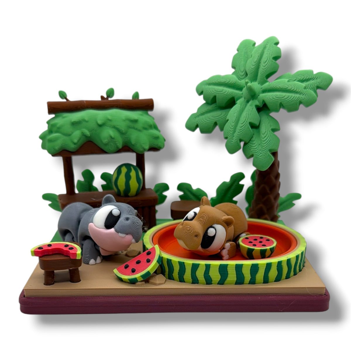 Hippo Watermelon Paradise – Desktop Decor