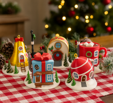 🎄 Christmas Village Tea Light House – 3D Printed Holiday Décor Collection