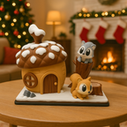 Snowy Acorn Cottage – Cute Squirrel Holiday Woodland Winter Set
