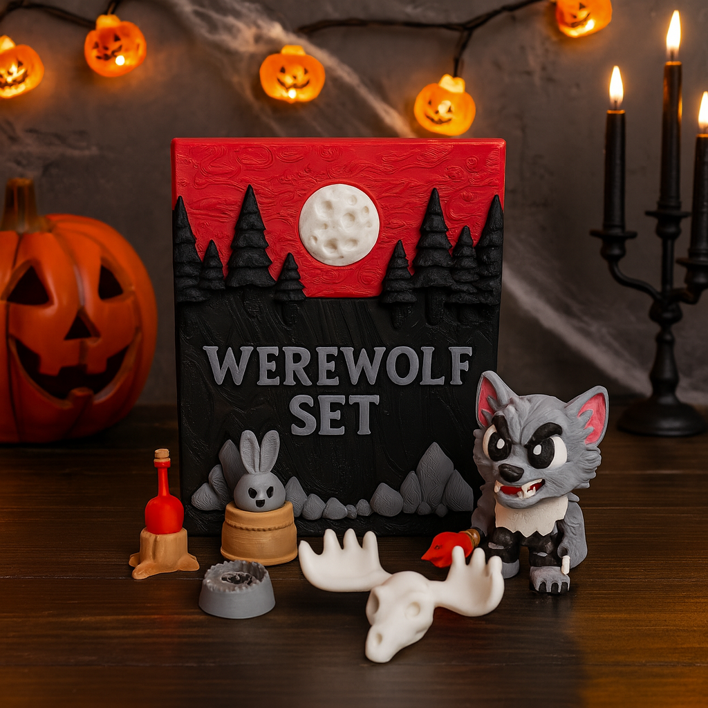 🩸 Werewolf Set – Halloween Collectible Set & Desktop Decor
