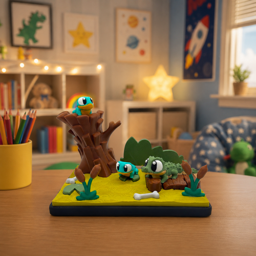 Alligator Swamp Scene – Miniature Set with 2 Frogs – additional product view 2