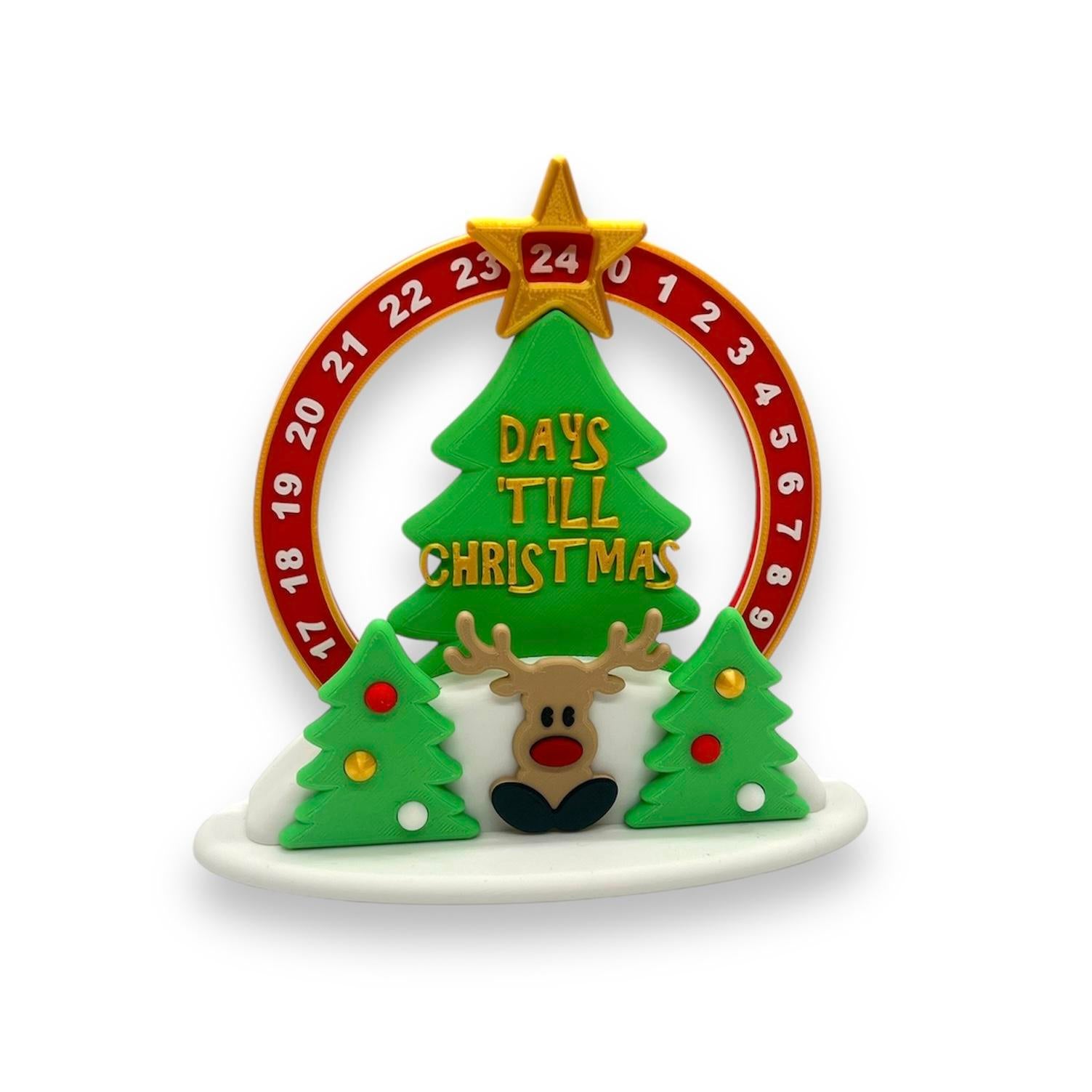 Magical 6.5" Rudolph Christmas Countdown Calendar - 3d Printed Holiday Decor