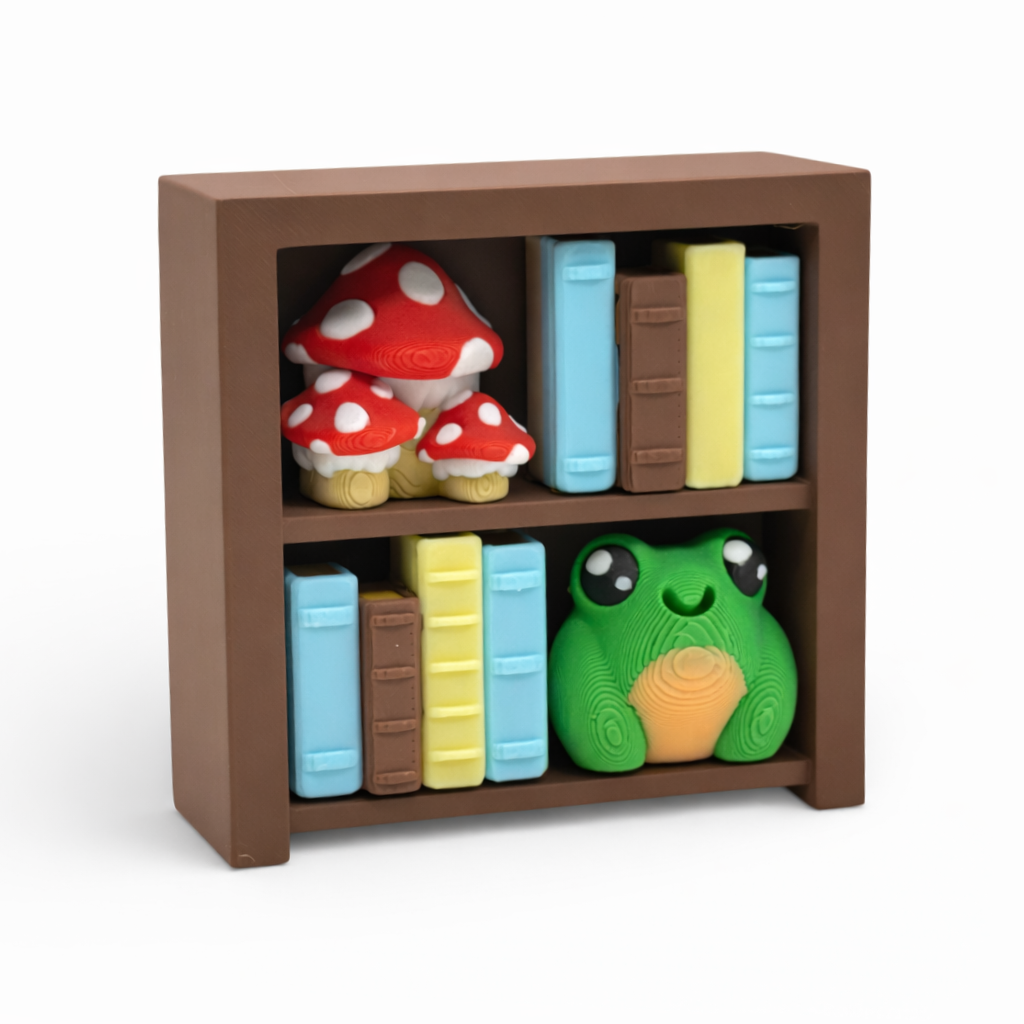 Book Nook Fidget Clicker – 2 Shelf Bookshelf fidgets and Desk top Decor