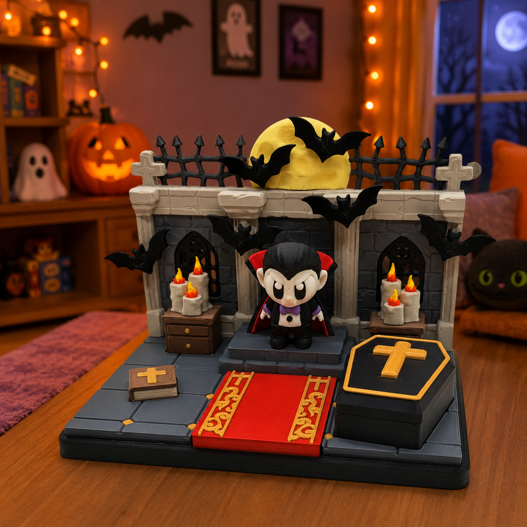 Dracula Castle – Halloween Miniature Scene - Desktop Decor