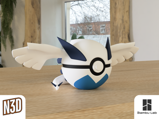 #0249 Lugia - Pokeball Collectible - 3d Printed Pokemon Decor