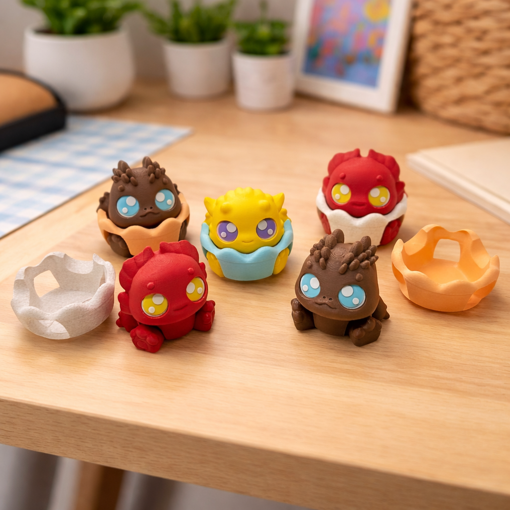 Monsterini Puff Pets – Mini Creature Desk Pet Figurines