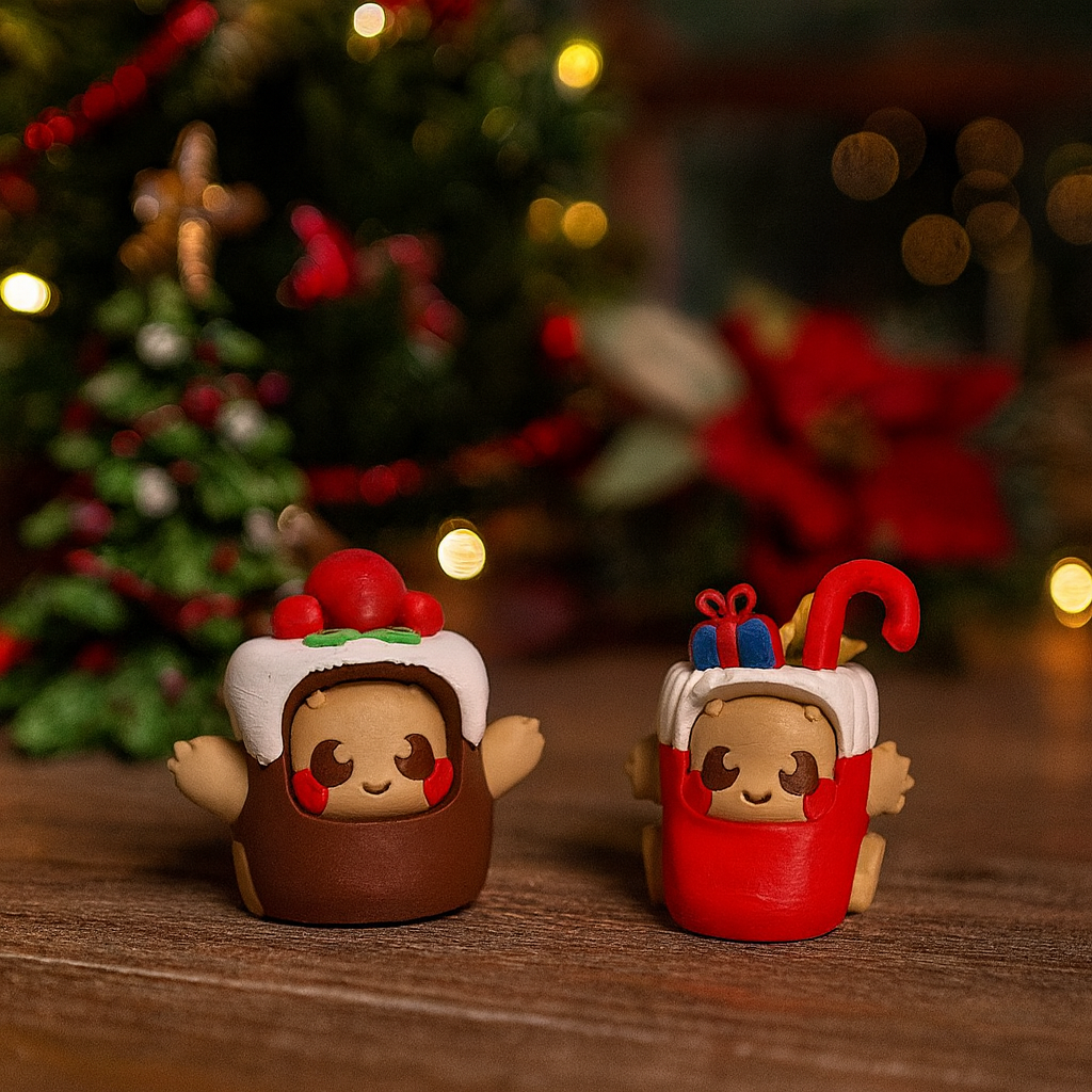 Adorable Peasy Peas & Friends – Christmas Edition | Articulated Christmas Figurines